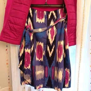TALBOT'S FLARED FULLY LINED MULTI-COLORED SKIRT Size 10